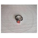 Red Crystal Solitaire Ring