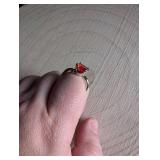 Red Crystal Solitaire Ring