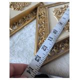 Syroco Gold Diamond Wall Plaques - Musical and Floral Motif - 13 in