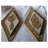 Syroco Gold Ornate Key Diamond Wall Plaques - 13 in