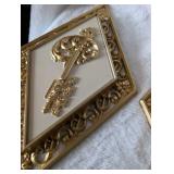 Syroco Gold Ornate Key Diamond Wall Plaques - 13 in