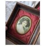 Victorian Era Portrait in Quilted Frames - 5.5 in - 2 ct