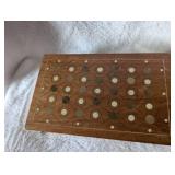 Handcrafted Wooden Box with Ivory Inlay Pattern - 5x8 in