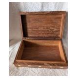 Handcrafted Wooden Box with Ivory Inlay Pattern - 5x8 in