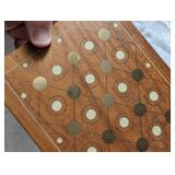 Handcrafted Wooden Box with Ivory Inlay Pattern - 5x8 in