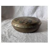 Brass Floral Trinket Box with Rose Design