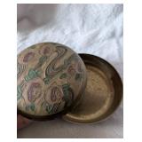 Brass Floral Trinket Box with Rose Design