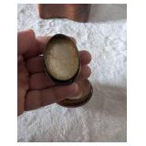 Decorative Amber Glass + Wooden Trinket Box