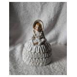 German Porcelain Lady Powder Box