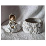 German Porcelain Lady Powder Box