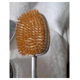 Art Deco Silver Vanity Set with Mirror and Brush