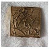 Art Deco Palm Tree Powder Compact