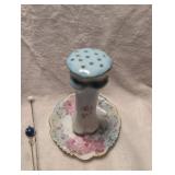 Prussia Floral Porcelain Hat Pin Holder