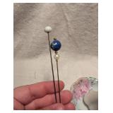 Prussia Floral Porcelain Hat Pin Holder