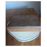 Early 1900s Wooden Cigar Box with Carved Pattern