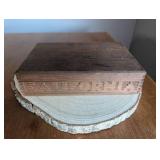 Early 1900s Wooden Cigar Box with Carved Pattern