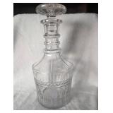 Crystal Cut Glass Decanter with Starburst Stopper