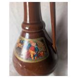 1960s Brown Ceramic Beer Stein with Decorative Label
