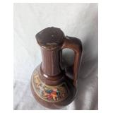 1960s Brown Ceramic Beer Stein with Decorative Label