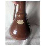 1960s Brown Ceramic Beer Stein with Decorative Label