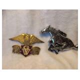 1975 Winchester Western Eagle and Horse Hood Ornament