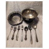 Ornate Silver Flatware Set with Enamel Accents