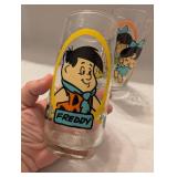 1993 Flintstones Freddy and Betty Glass Set -2ct