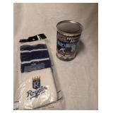 1998 Pacific Home Run Heroes MLB Collector Can + Royals Socks