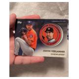 2020 Topps Series 2 Justin Verlander Commemorative Medallion Card