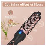 Curling Iron Thermal Brush Dual Voltage Travel-Friendly with Digital Display Temperature Ceramic Tourmaline Ionic Quick Heating Suitable for Man and Women Short and Long Hair (1.25 inch) - Retail: $20