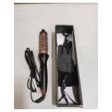 Curling Iron Thermal Brush Dual Voltage Travel-Friendly with Digital Display Temperature Ceramic Tourmaline Ionic Quick Heating Suitable for Man and Women Short and Long Hair (1.25 inch) - Retail: $20