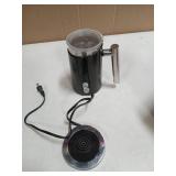 Huogary Milk Frother, Milk Steamer for Milk Foam & Hot Milk(4.5oz/10.5oz), Electric Milk Frother and Warmer for Homemade Coffee, 120V (Black) (Pre Owned) - Retail: $33