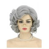 Topcosplay Old Lady Wig and Accessories 5pcs Set Granny Costume Wig Grandma wig Halloween Party Wigs (Grey) - Retail: $22