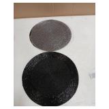 Lightnpro Round Black Beaded Placemats Set of 2- Handcrafted Decorative Table Chargers - Elegant Farmhouse Table Mats for Dining, Holiday Dinner, Parties, Wedding & Home Decor - 13 Inch Black - Retail