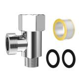 Bidet T-Valve Adapter, 3/8 x 3/8 x 1/2 Inch T-Fitting with Water Valve & 3/8 Inch Hose for Bidet