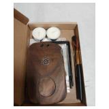 PLEARTY 4 in 1 Walnut Wood Palo Santo Holder Hand-Crafted Incense Sticks Holder for Burning Sage with Booklet The Most Complete Palo Santo Holder for Your Meditation Room Home Decor Gift