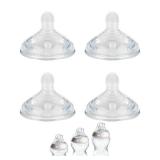 Silicone Nipple (L) for Tommee Tippee Natural Start Anti-Colic Baby Bottles, Fast Flow, 6m+, 4 Count - Retail: $9