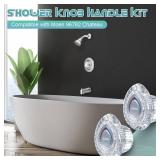 Enhon 2 Pack Shower Knob Handle Kit Compatible with Moen 96797 Chateau Collection, Replacement Faucet Handle Kit for Bathroom Tub and Shower, Include Screws, Chrome Knob Insert - Retail: $16
