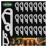 Geegoods Christmas Light Clip,120 Pcs Plastic Outdoor Weatherproof Holiday Gutter Hooks Clips for Outside String Lights Christmas Decoration - Retail: $10