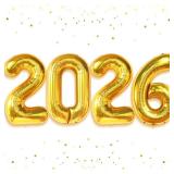 Katchon, Giant Gold 2026 Balloons - 42Inch | New Year Balloons | 2026 Balloon Numbers | Gold Balloon for New Years Decorations 2026 | NYE Decorations | New Years Eve Party Supplies 2026 - Retail: $15