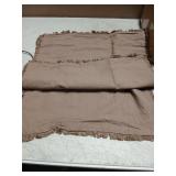 MIULEE Decorative Throw Pillow Covers Neutral Linen Fringe Throw Pillows Set of 2 Cocoa Brown Boho Farmhouse Cushion Covers for Couch Sofa Bed Living Room Spring Home Decor 20x20 Inch - Retail: $28