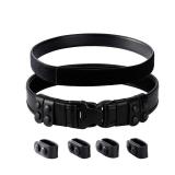 TACNEX 2" Duty Belt w/Hook Lining 4 Keepers 1.5" Reversible Inner Belt for Police Correctional Officer Security Plain Black M - Retail: $46