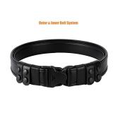 TACNEX 2" Duty Belt w/Hook Lining 4 Keepers 1.5" Reversible Inner Belt for Police Correctional Officer Security Plain Black M - Retail: $46