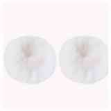 2 PCS White Faux Rabbit Fur Fuzzy Scrunchies - Fluffy Elastic Hair Bobbles, Ponytail Holders, and Hair Accessories for Girls & Women - Retail: $6