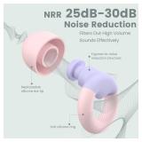 JUSTRVN Kids Ear Plugs(6+yrs)-2 Pairs of Reusable Noise Reduction Earplugs for Small Canal With 6 Tips,Soft Silicone Earplugs for Sleeping,Focus,Travel,Socializing,Concert&Hearing Protection 25dB-30dB