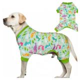 KYEESE Dog Pajamas Comfy Clothes for Dogs Boy Girl Stretchy Pet Jammies Onesie Soft Outfit Velvet Pjs Large Dog Pajamas with Colorful Dinosaurs, XX-Large - Retail: $25