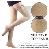 Lin Performance 20-30 mmHg Medical Compression Stockings for Women and Men Thigh High,Dot-Top,Open Toe Socks for Varicose Vein Swollen legs Travel Flight Pregnant(Beige,XL) - Retail: $15