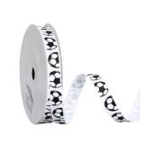 Ribest Soccer Ball Ribbon, 3/8 Inch Grosgrain Sports Ribbon for Crafts Hair Bows Gift Wrapping Team Decor Party Decorations, White and Black, 10 Yards - Retail: $7