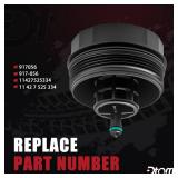 Oil Filter Housing Cover Cap Compatible With BMW Vehicle 128i 135i 528i 528i 328i 335i 530i 740i X3 X5 X6 2006-2016 Replace# 11427525334 Engine Oil Fitter Cover - Retail: $13