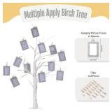 Lighted Family Tree Picture Frame Stand with 10 Pcs Hanging Photo Frames and 22 Clips Money Tree Gift Card Holder 24 LED Birch Trees for Decor Gifts Table Decor - Retail: $17